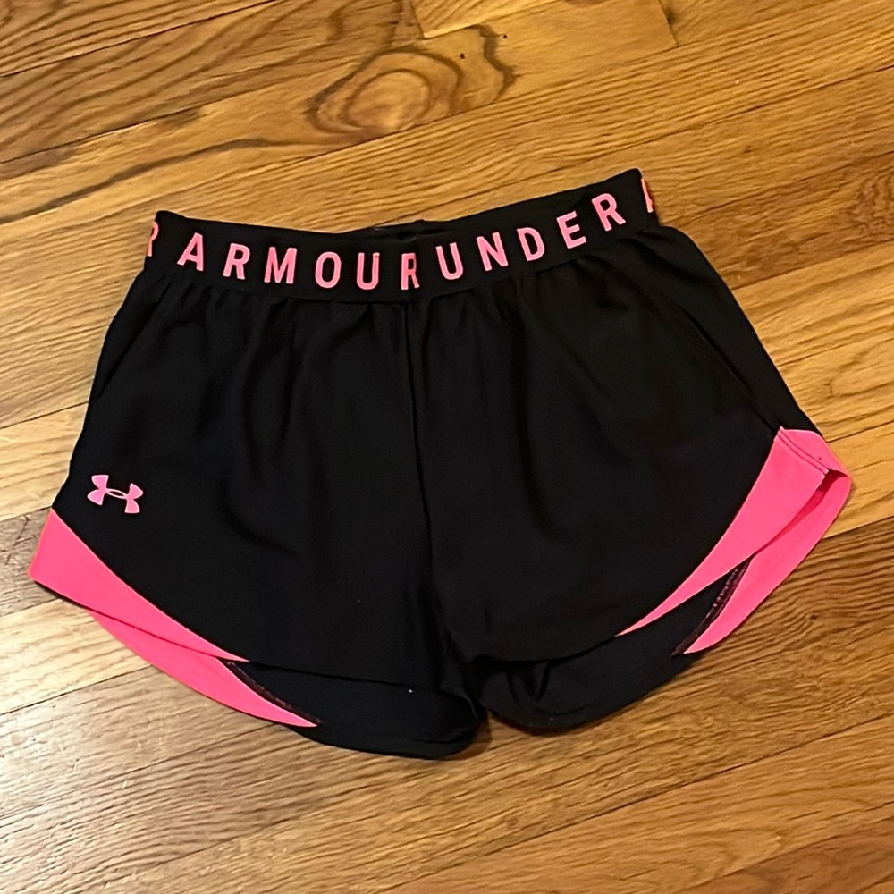 Black and Pink Under Armor Shorts